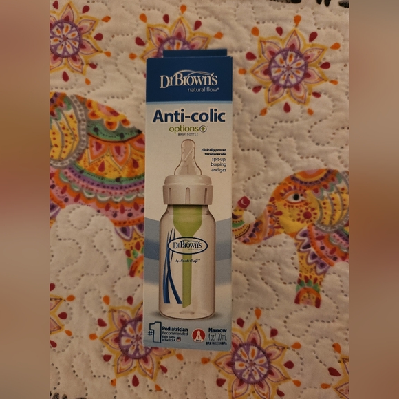 Dr. Brown's Options+ Baby Bottle, 4oz. Level 1 silicone nipple and cap. - Picture 4 of 6